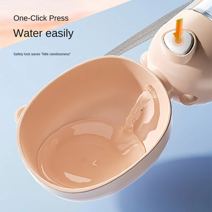 2 in 1 Portable Dog Cat Water Bottle Pet Drinking Bottle for Dogs Cats Outdoor Travel Walking Puppy Drinker Kitten Waterer Food