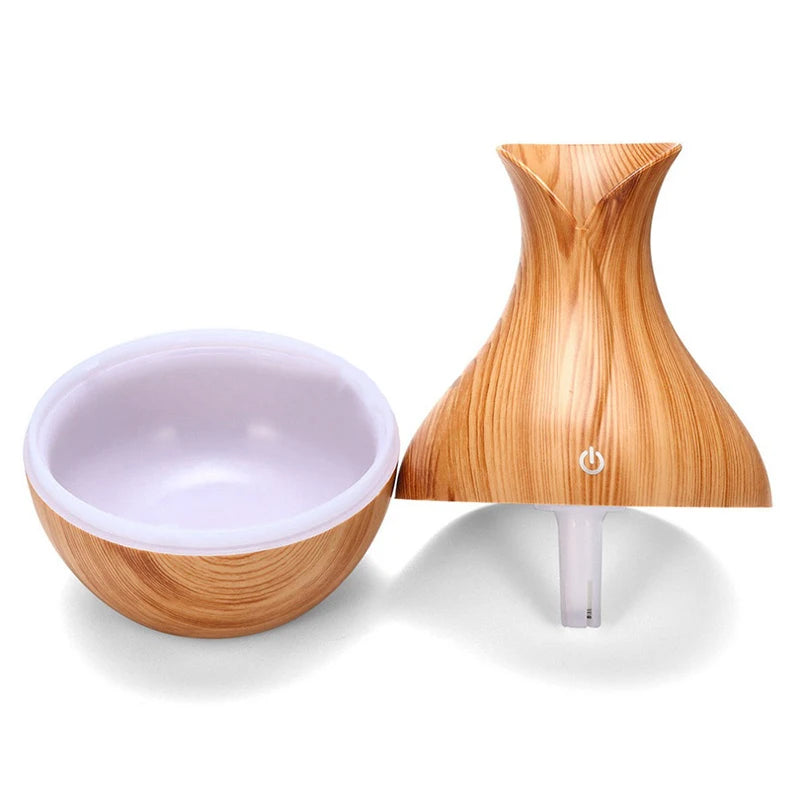 Mute fog measure wood grain vase humidifier Home bedroom indoor office night light ultrasonic humidifier