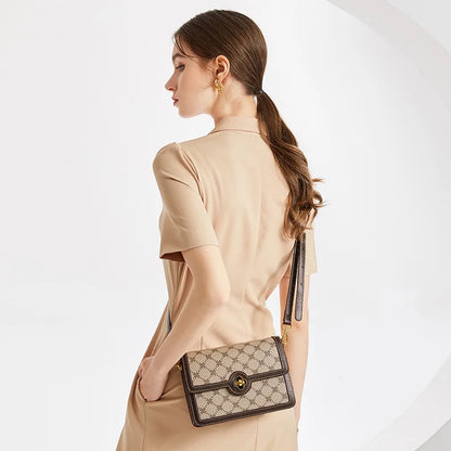 Ladies' crossbody bag, women's bag, retro new style, hand-held printed single shoulder envelope, small square bag