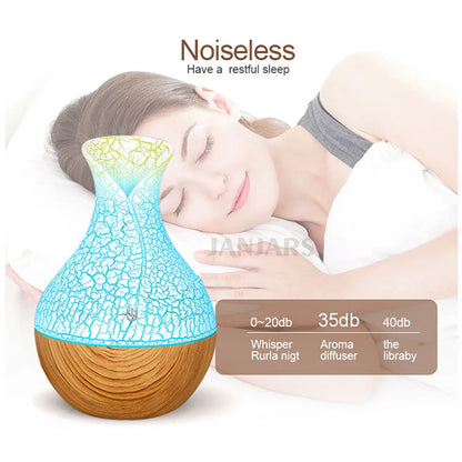 Mute fog measure wood grain vase humidifier Home bedroom indoor office night light ultrasonic humidifier