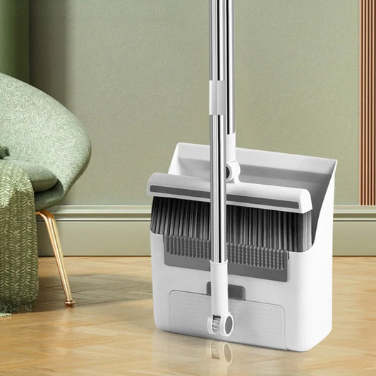 Soft-bristled Broom and Dustpan Set for Household Cleaning Complete Sweep Set with Broom, Dustpan, and Rubbish Shovel