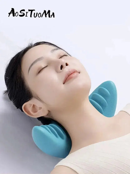 PC Pillow Cervical Traction, Cervical Muscle Relaxer Massager,Shoulder Neck Traction Correction for Relief Spine Alignment
