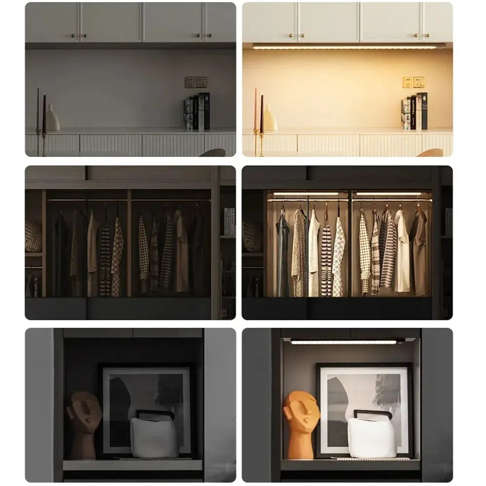 LED Motion Sensor Cabinet Light – USB-C Rechargeable (20–60cm)