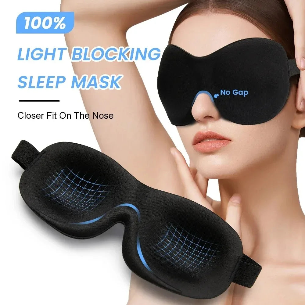 3D Memory Foam Sleep Mask – Soft, Light-Blocking Eye Cover for Travel & Deep Sleep