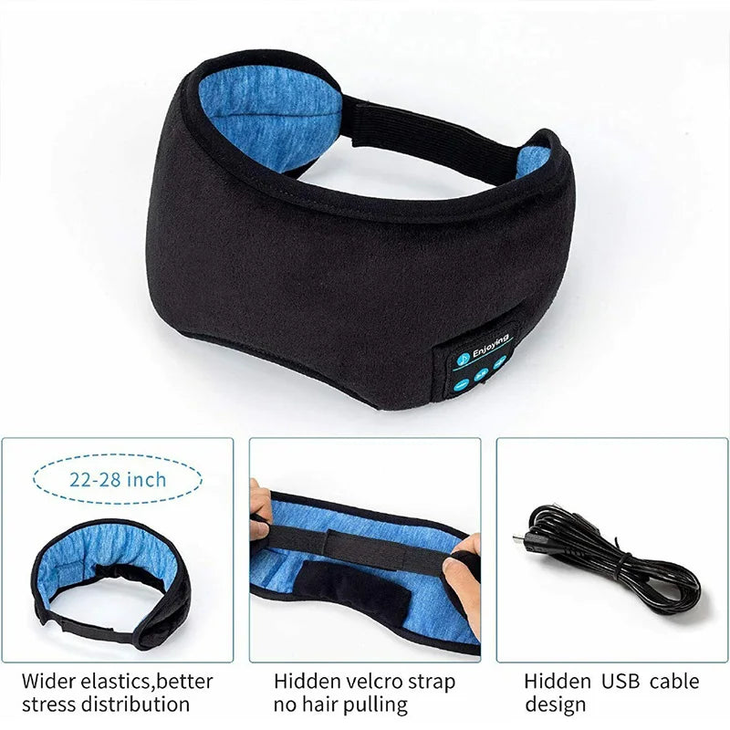 Bluetooth Sleep Mask Headphones – Wireless Music Eye Mask for Travel, Yoga & Deep Sleep
