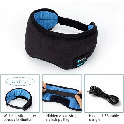 Bluetooth Sleep Mask Headphones – Wireless Music Eye Mask for Travel, Yoga & Deep Sleep