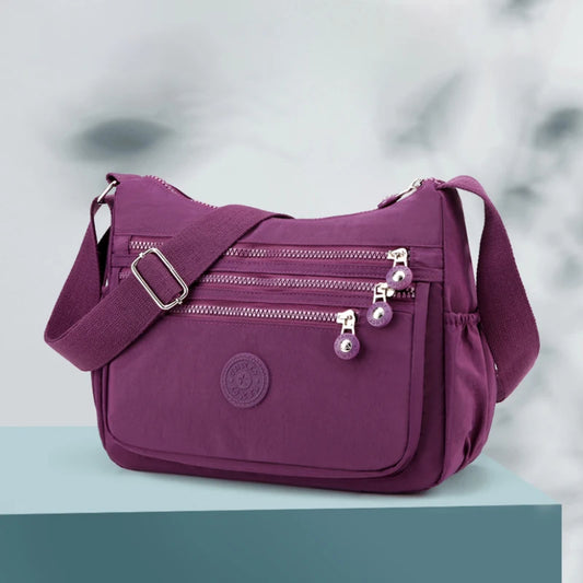 Ladies' crossbody bag, casual shoulder bag, zipper closure, mother's bag, multifunctional shoulder bag for daily use