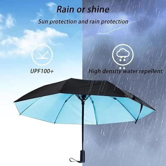 3 in 1 Umbrella with Fan Portable Misting Fan Umbrella With UV Protection Mist Spray Umbrella for Summer Cooling Battery Power