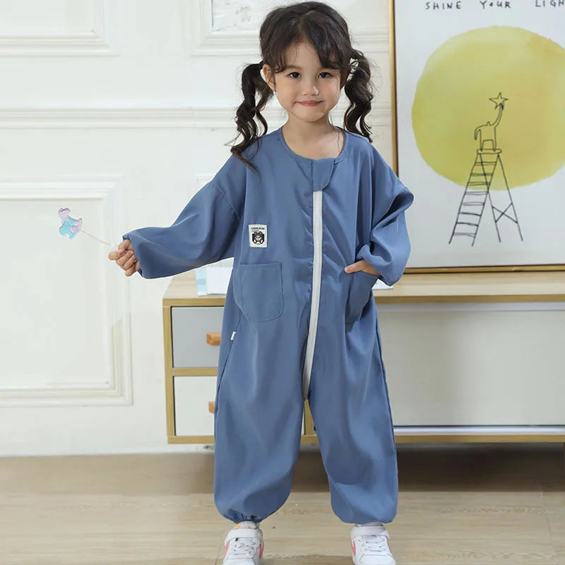 Long Sleeve Kids Painting Smock Bodysuit Anti Dirty Baby Rompers Baby Boy and Girl Waterproof Coverall Baby Essentials