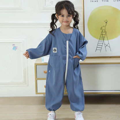 Long Sleeve Kids Painting Smock Bodysuit Anti Dirty Baby Rompers Baby Boy and Girl Waterproof Coverall Baby Essentials
