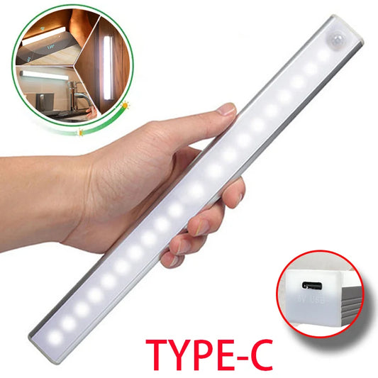 Rechargeable Wireless LED Motion Sensor Night Light for Cabinet, Kitchen & Closet Use – Type-C Powered