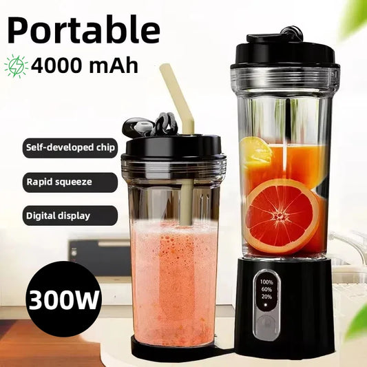 New Portable Juicer Multifunctional High-Power Juicer Strong Motor Fast Crush 4000mAh Battery Indoor Outdoor Dual-use Juice Cup