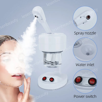 Facial Hot Spray Steamer with Extendable Arm Steaming Warm Mist Humidifier for Face Spa Sinuses Moisturizing, Home Use Or Salons