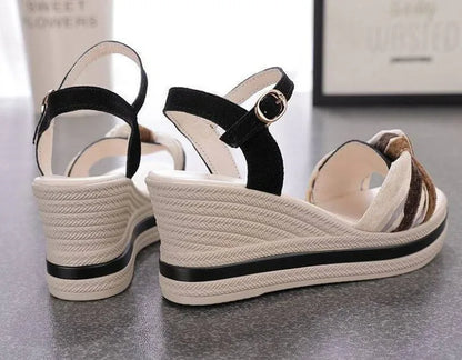 Open Toe Wedge Sandals for Women Summer Shoes босоножки женские Female Leisure Pumps Ankle Strap High Heels Ladies Slingbacks