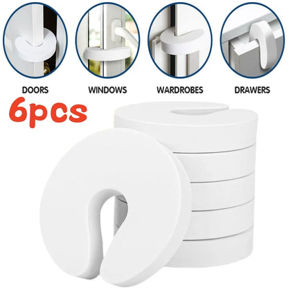 Child Safety Door Stoppers – Anti-Slam Finger Protectors (6pcs)