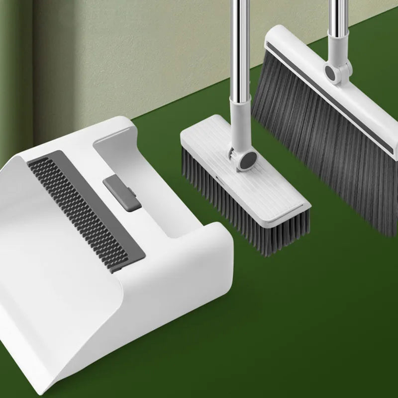 Soft-bristled Broom and Dustpan Set for Household Cleaning Complete Sweep Set with Broom, Dustpan, and Rubbish Shovel