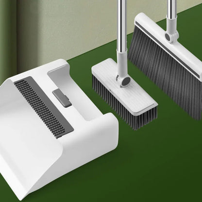 Soft-bristled Broom and Dustpan Set for Household Cleaning Complete Sweep Set with Broom, Dustpan, and Rubbish Shovel