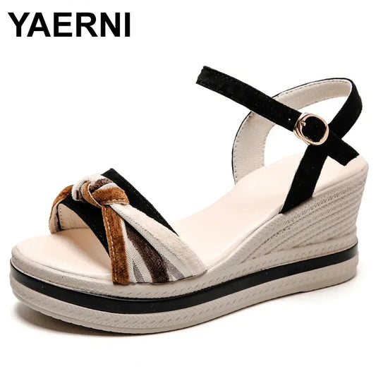 Open Toe Wedge Sandals for Women Summer Shoes босоножки женские Female Leisure Pumps Ankle Strap High Heels Ladies Slingbacks