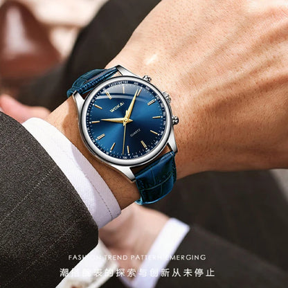 WOKAI high quality fashion casual ladies large dial small strap leather strap quartz watch women's simple style student clock
