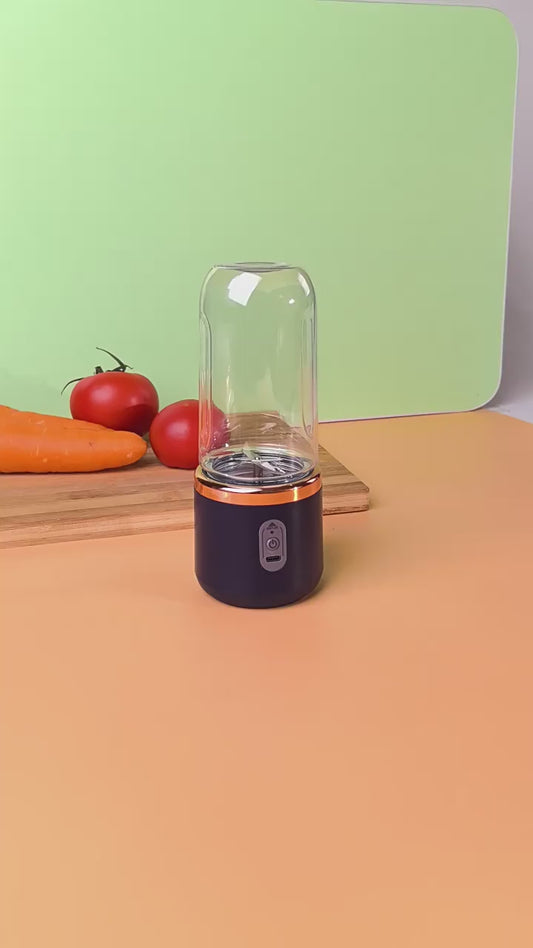 Multifunction 2 Cups Portable Fruit Juicer Blender 6 Blade Juice Mixer Mini Ice Blender USB Charging Wireless Juice Extractor