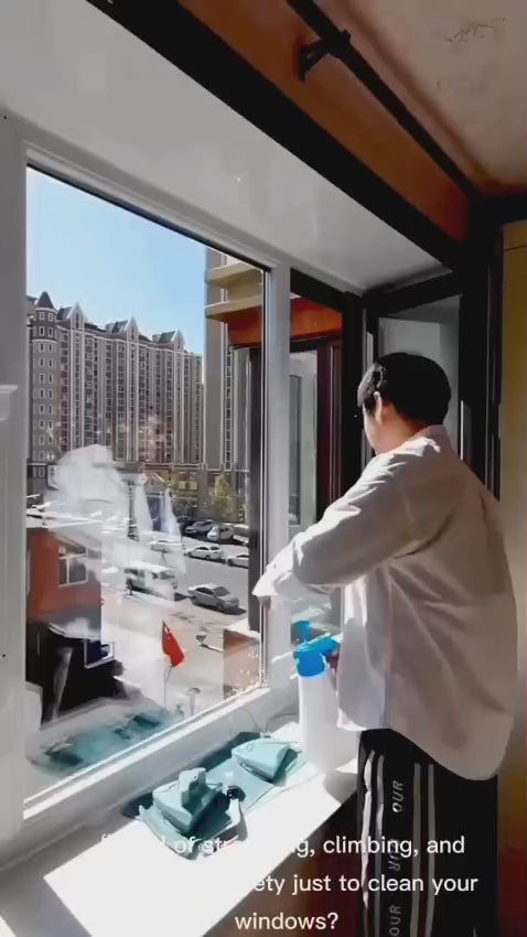 Dual-Sided Magnetic Glass Cleaner for Single Pane Windows