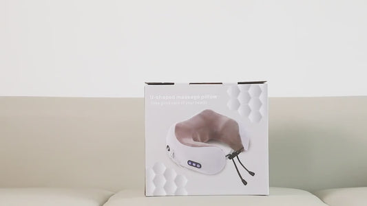 Portable U-Shape Neck Pillow Massage Machine Heat Vibrater Shoulder Neck Muscle Relax Electric Massager Instrument USB Charging
