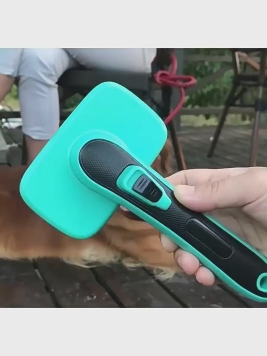 Dog & Cat Brush, Dog Brush for Shedding, Cat & Dog Grooming, Self Cleaning Slicker Brush for Pets, Pet Brush