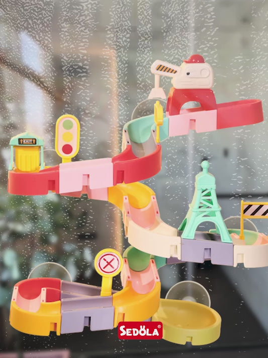 Bath Toys for Kids DIY Building Water Slide Tracks Dinosaur Bathtub Wall Toys for Toddlers Fun Baby Bathtime Bath Tub Shower